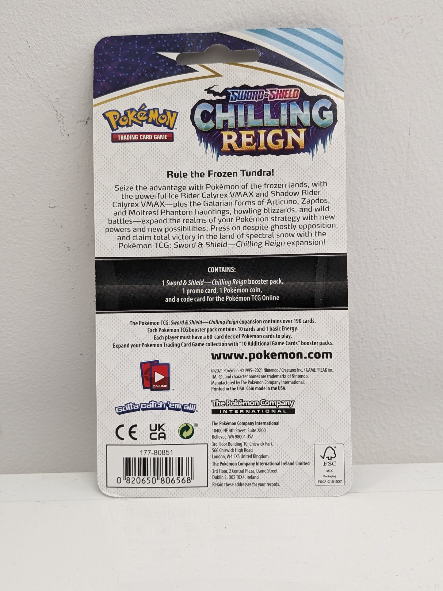Pokemon Chilling Reign Single Blister Pack
